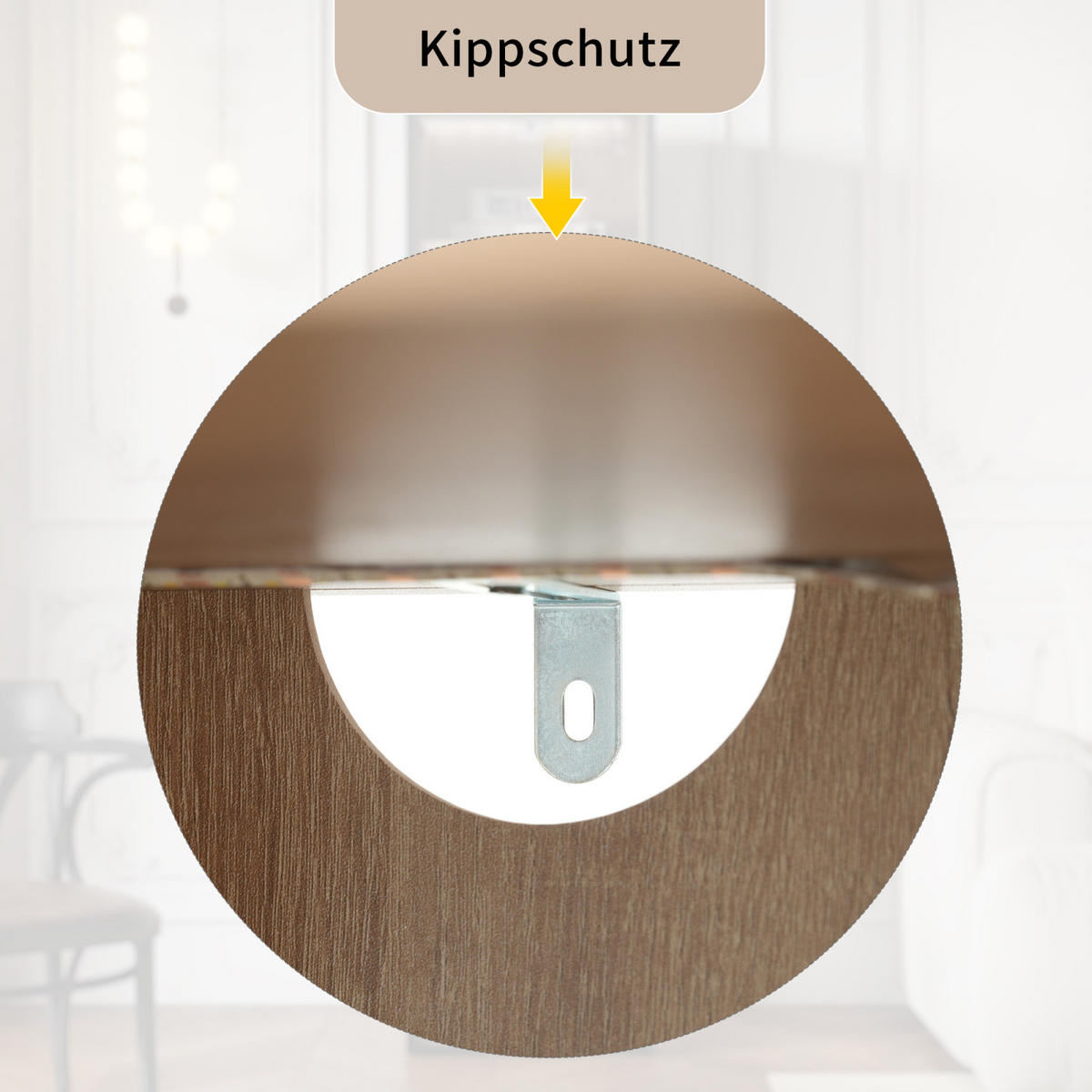 HOCHSCHRANK,BADEZIMMERSCHRANK mit LED Beleuchtung - Naturfarben, Holz (40/165/34cm) - PARAFTA HOME