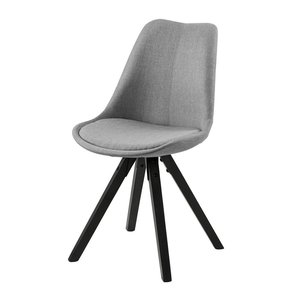 POLSTERSTUHL-SET - Schwarz/Grau, Holz/Textil (49/85/55cm) - home24