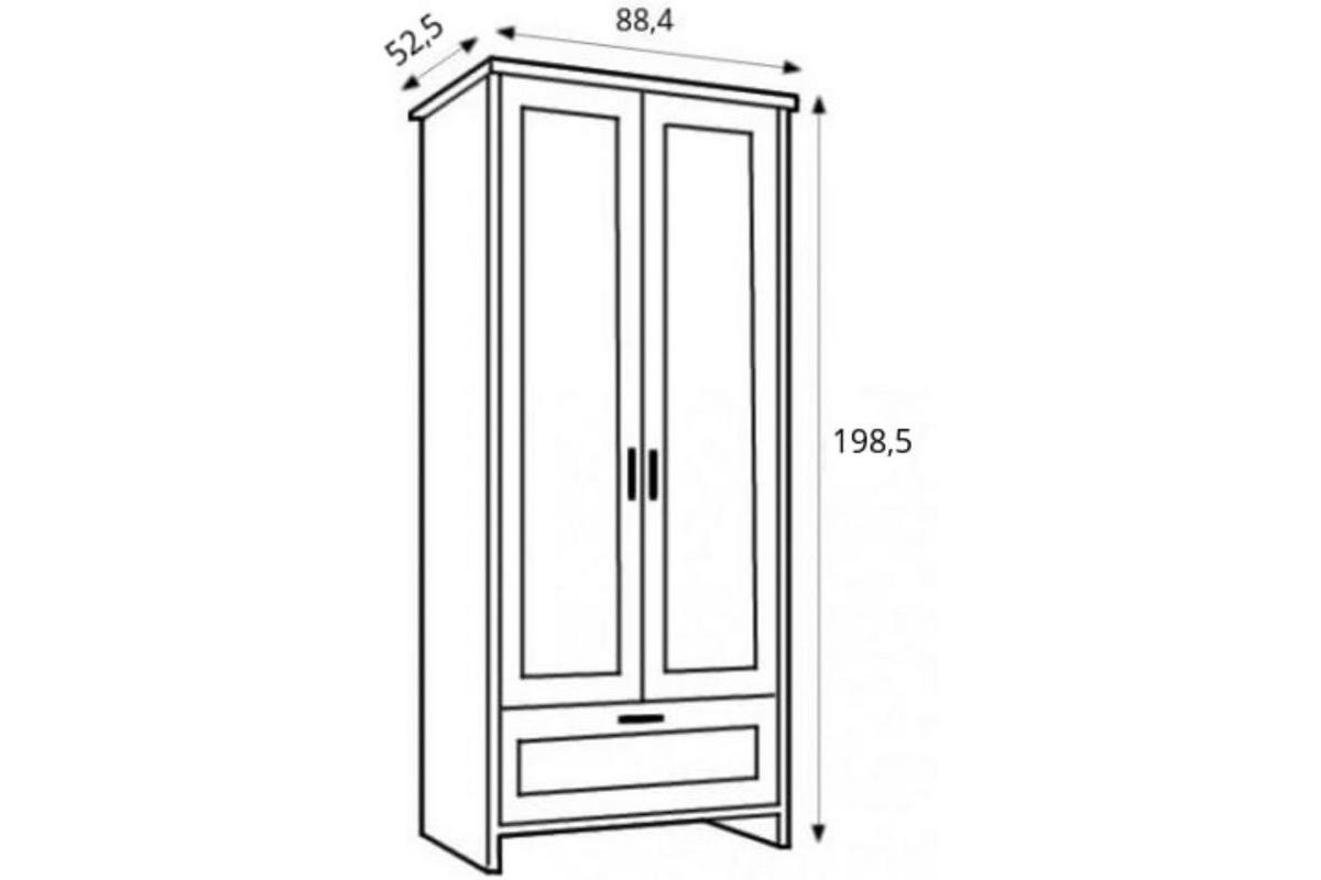 GARDEROBE MARIME, Kleiderschrank, mit zeitloses Design, weiß - Weiß, Holz (89/201/44cm) - KONSIMO®