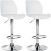 BARHOCKER 2er Set Kunststoff weiß - Chromfarben/Weiß, Kunststoff/Textil (39/82/42cm) - CLP