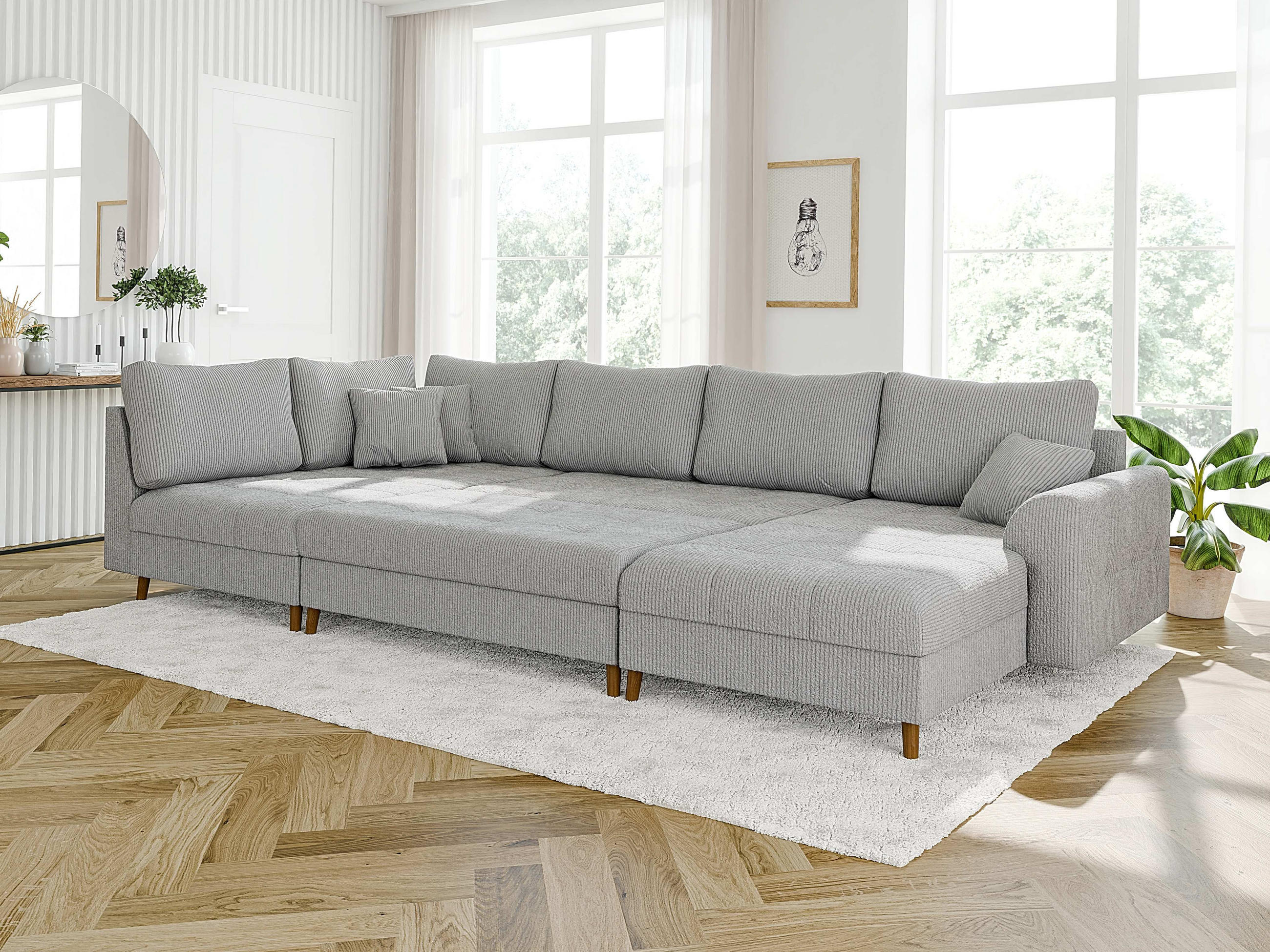 S-Style Wohnlandschaft Hellgrau 310x81x161 cm