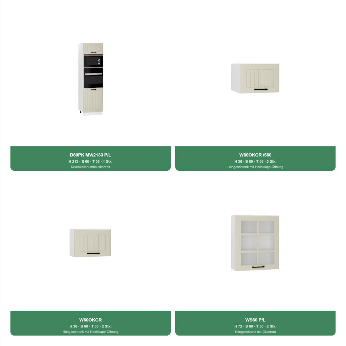 KÜCHENZEILE 300 cm - IRMA KS1-G300 - Strapazierfähig / Modern - Kaschmir, Holz/Holzwerkstoff (300/249.3/56cm) - Royal24_Markt