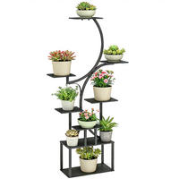 BLUMENTREPPE DE-12317 8-stufig, S-Form, 74/26/158,5 cm Schwarz - Schwarz, Metall (26/158.5/74cm) - ComfortXL