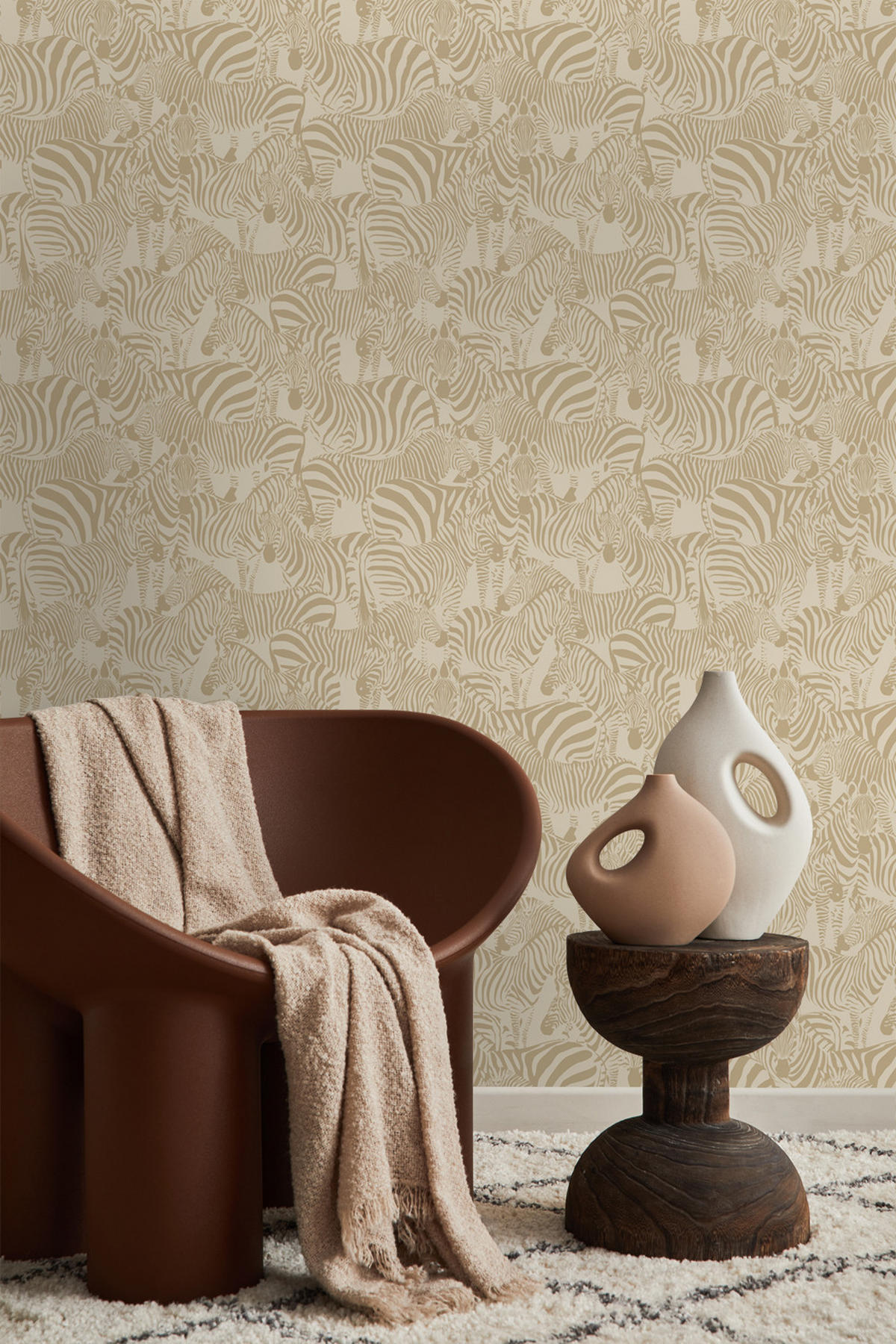 TAPETE Zebras 50 x 900 cm - Beige, Papier (50/900cm) - Origin Wallcoverings