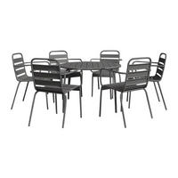 GARTENESSGRUPPE im Set - 6 -Sitzer - Stahl - anthrazitgrau - MIRMANDE - Anthrazit, Metall - Vente-Unique