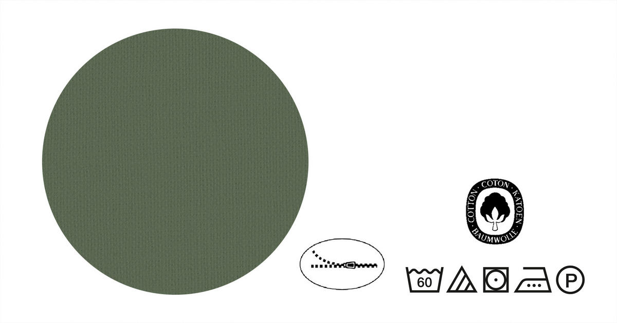 BETTWÄSCHE-GARNITUR Linon UNI fichte, 135x200 cm + 80x80 cm - Dunkelgrün, Textil (135/200cm) - biberna