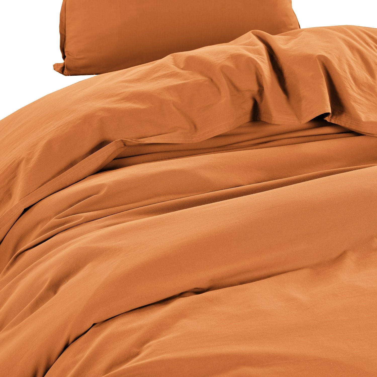 BETTWÄSCHE Stone Washed curry-gelb 135/200 cm 100% Baumwolle Used-Effekt mit Stehsaum - Currygelb, Textil (135/200cm) - wometo