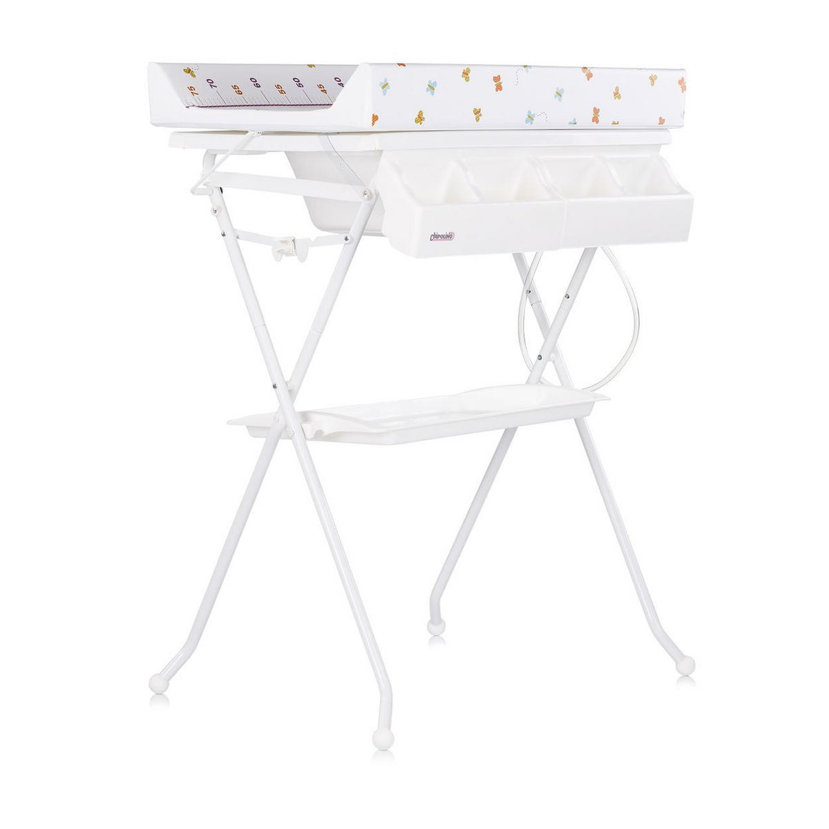 BABYWANNE Wickeltisch Aqua bunt Aqua Zubehörfach klappbar Ständer Stopfen - Multicolor, Kunststoff (61/80cm) - Chipolino