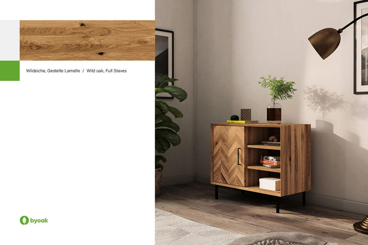KOMMODE LEON Wildeiche - Wildeiche, Holz (97/80/45cm) - byoak