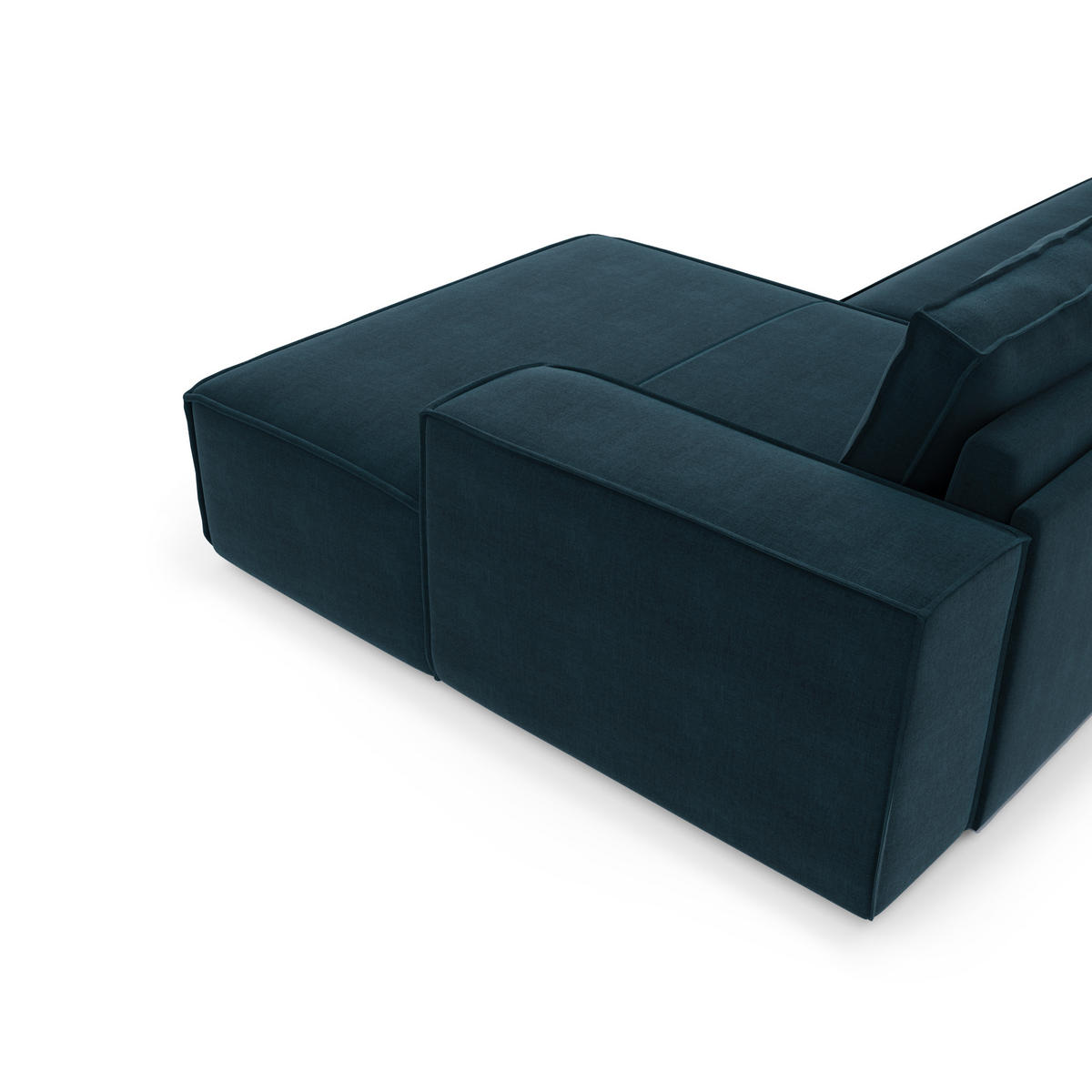 ECKSOFA RECHTS Samt Pfauenblau 302cm - Blau/Hellblau, Textil (302/165cm) - Sia Home
