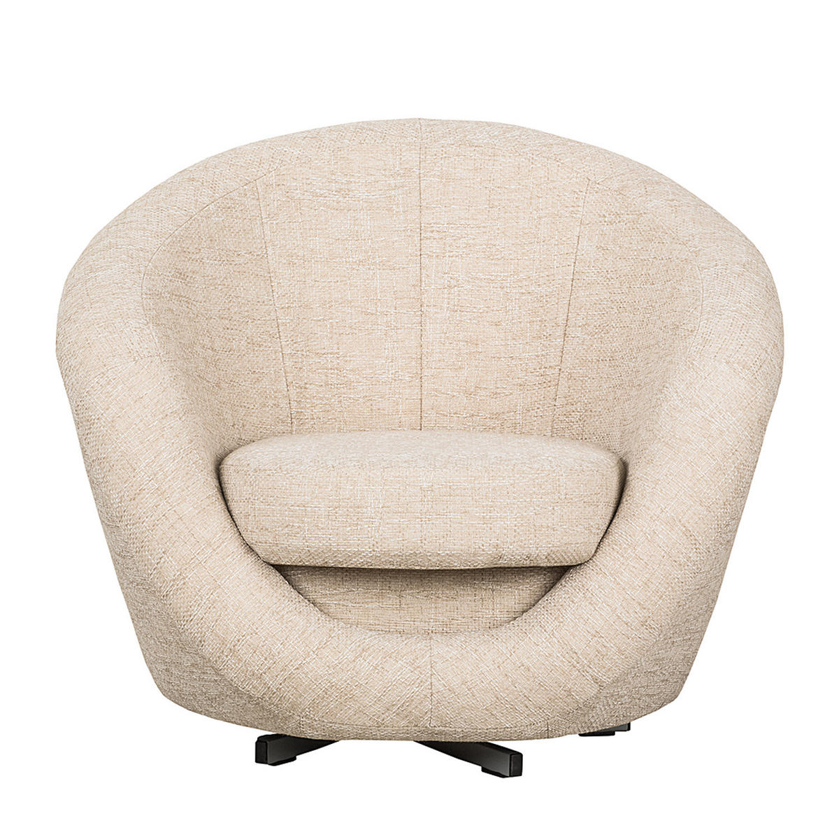 DREHSESSEL - Creme, Textil (92/75/80cm) - home24