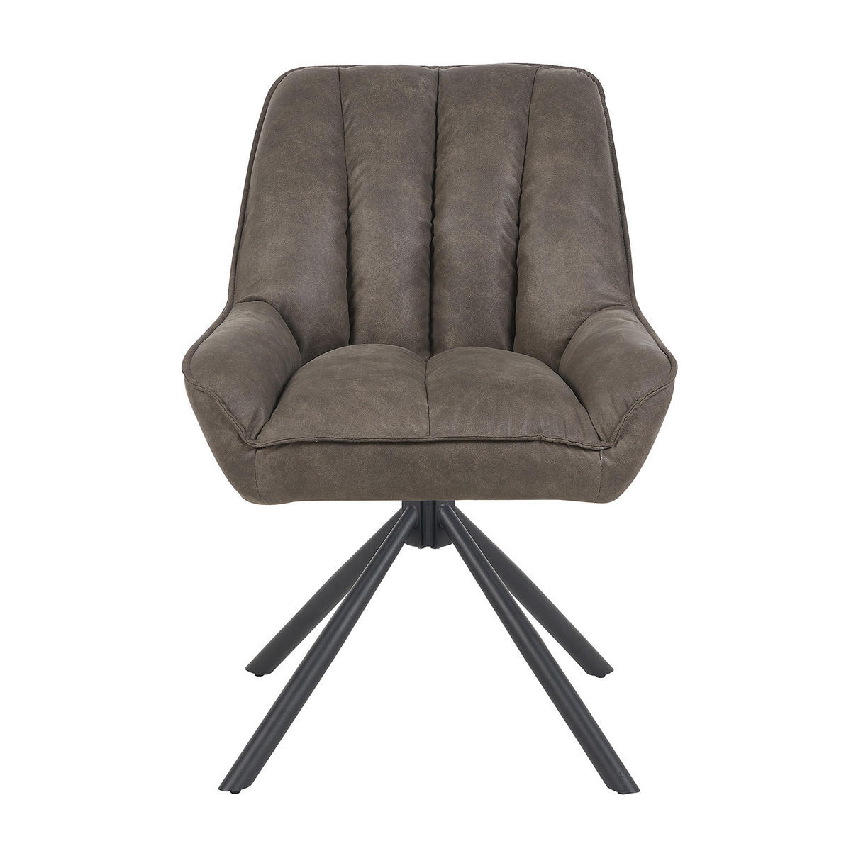 DREHSTUHL Mika-Mira 2er-Set - Taupe/Schwarz, Textil/Metall (60/88/68cm) - DUBI Möbel