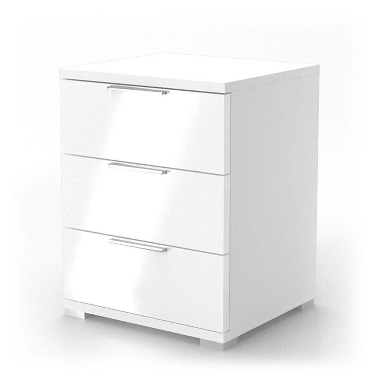 NACHTTISCH Florenz Weiß Hochglanz 46.2 x 60.5 cm - Weiß Hochglanz, Holzwerkstoff (46.2/60.5/42cm) - Vicco