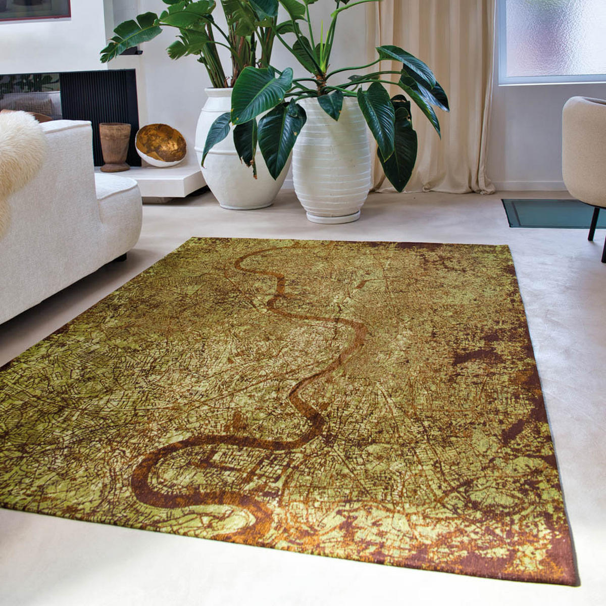 TEPPICH Green Meadows Cities London 240/340 cm - Grün, Kunststoff/Textil (240/340cm) - Louis De Poortere