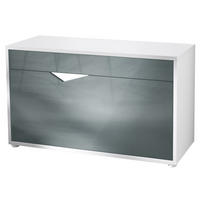 SCHUHSCHRANK Kolmio Grau Hochglanz - Grau, Holzwerkstoff (85/50/33cm) - Vladon