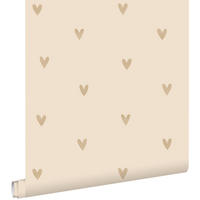 TAPETE Herzchen 53 cm x 10.05 m - Beige, Papier (53/0.1cm) - ESTAhome