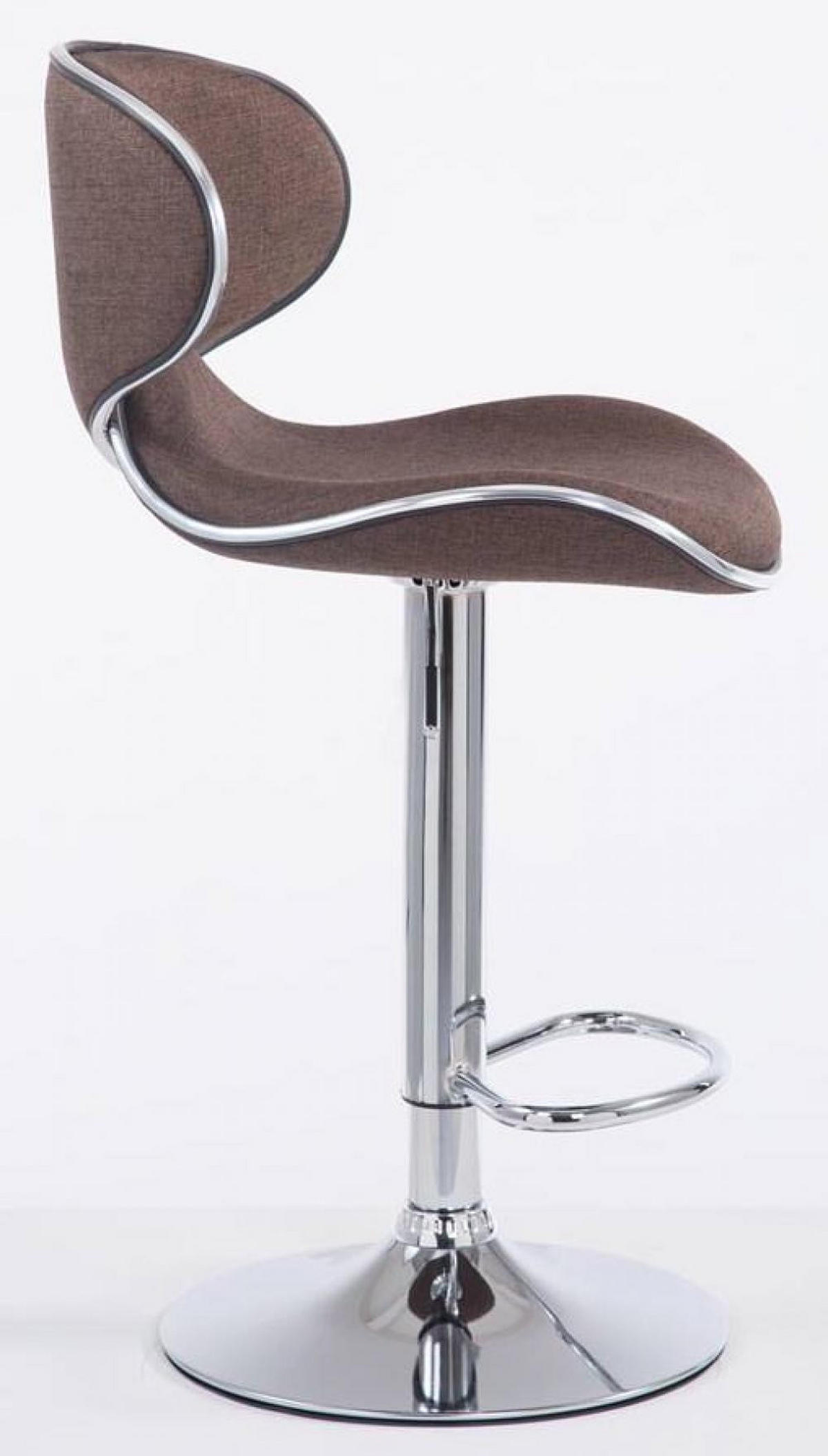 BARHOCKER 2er Set Stoff braun - Chromfarben/Braun, Textil/Metall (46/88/49cm) - CLP