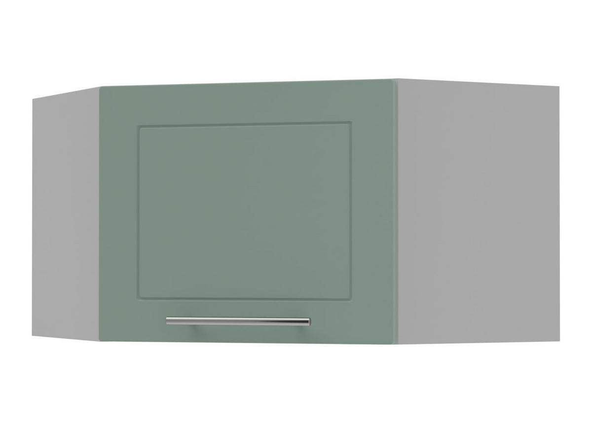 ECKHÄNGESCHRANK Kvantum W10/60/36 Mint Matt / Grau Matt 60 / 60 / 36cm - Grau/Mintgrün, Holz/Holzwerkstoff (60/36/60cm) - Feldmann-Wohnen