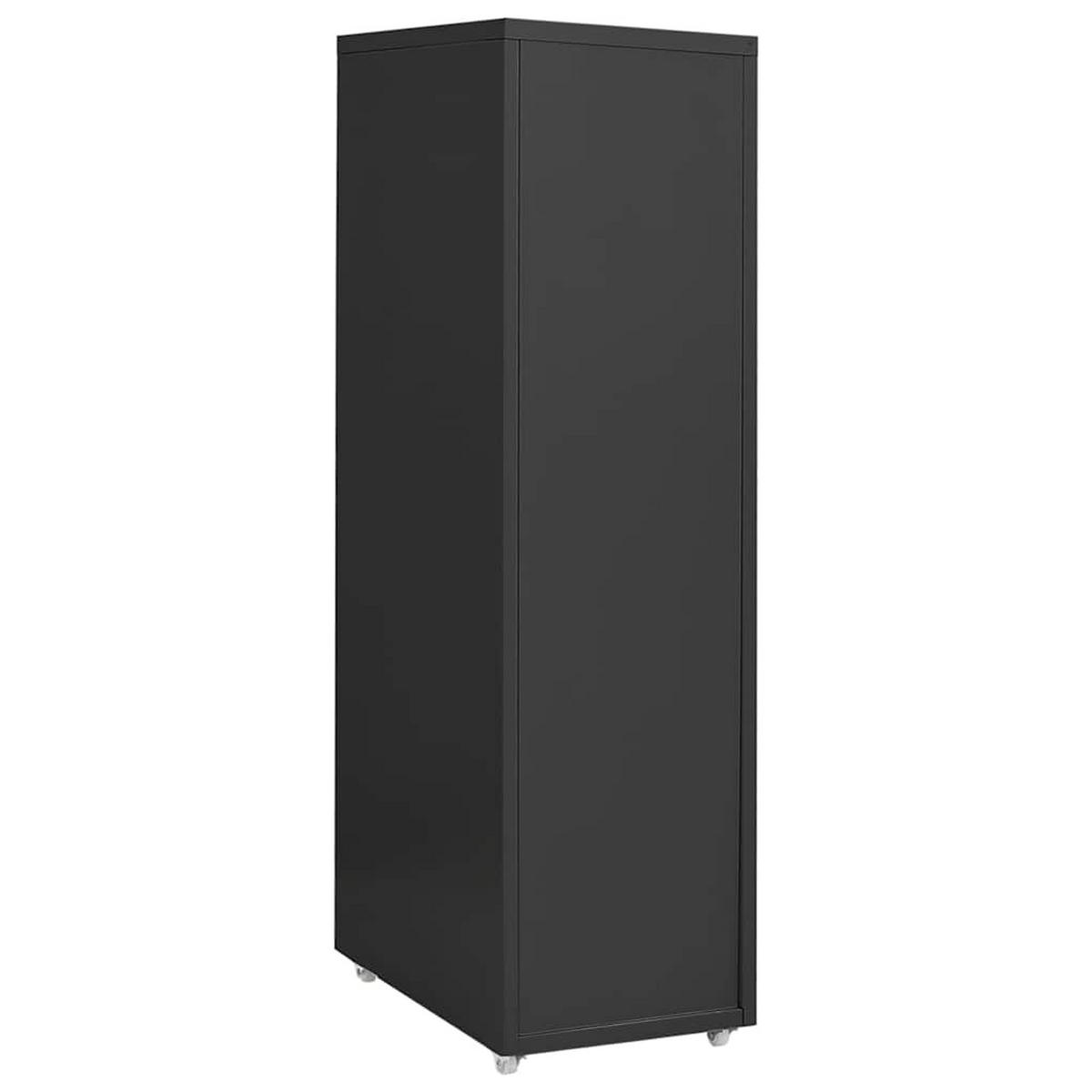 AKTENSCHRANK Mit Rollen Anthrazit 28/41/109 Cm Metall - Anthrazit, Metall (41/109/28cm) - vidaXL
