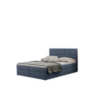 BOXBETT Mit Bettkasten Und Matratze BALI Stoff Mat Velvet Blau 160x200 cm H3-Bonell - Blau, Holz/Holzwerkstoff (160/200cm) - Kaiser Möbel