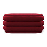 SITZBANK - 112 cm x 47 cm - Stoff, Samt - Rot - ECAMBI - Rot, Textil (112/49/47cm) - Vente-Unique