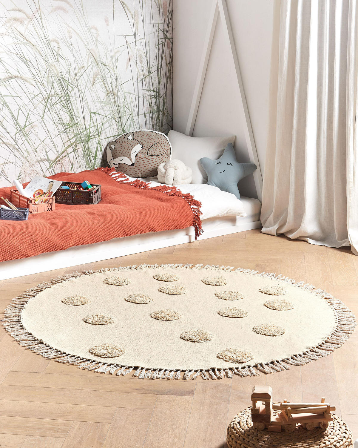 DĚTSKÝ KOBEREC Béžový 140 cm Bavlna Wahar - béžová, textil (140/140cm) - Beliani