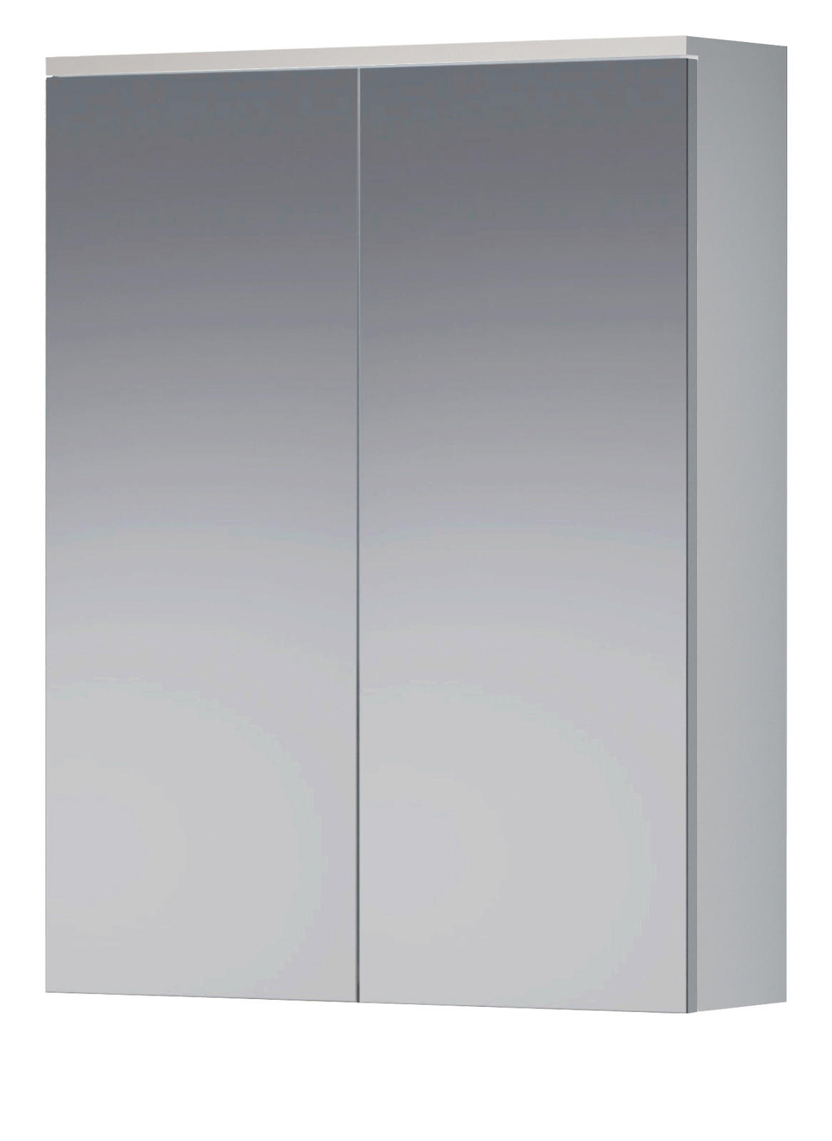 SPIEGELSCHRANK weiß 60 x 78 cm, Badschrank 2-türig - Silberfarben, Glas/Holzwerkstoff (60/78/18cm) - Top.Furn