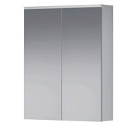 SPIEGELSCHRANK weiß 60 x 78 cm, Badschrank 2-türig - Silberfarben, Glas/Holzwerkstoff (60/78/18cm) - Top.Furn