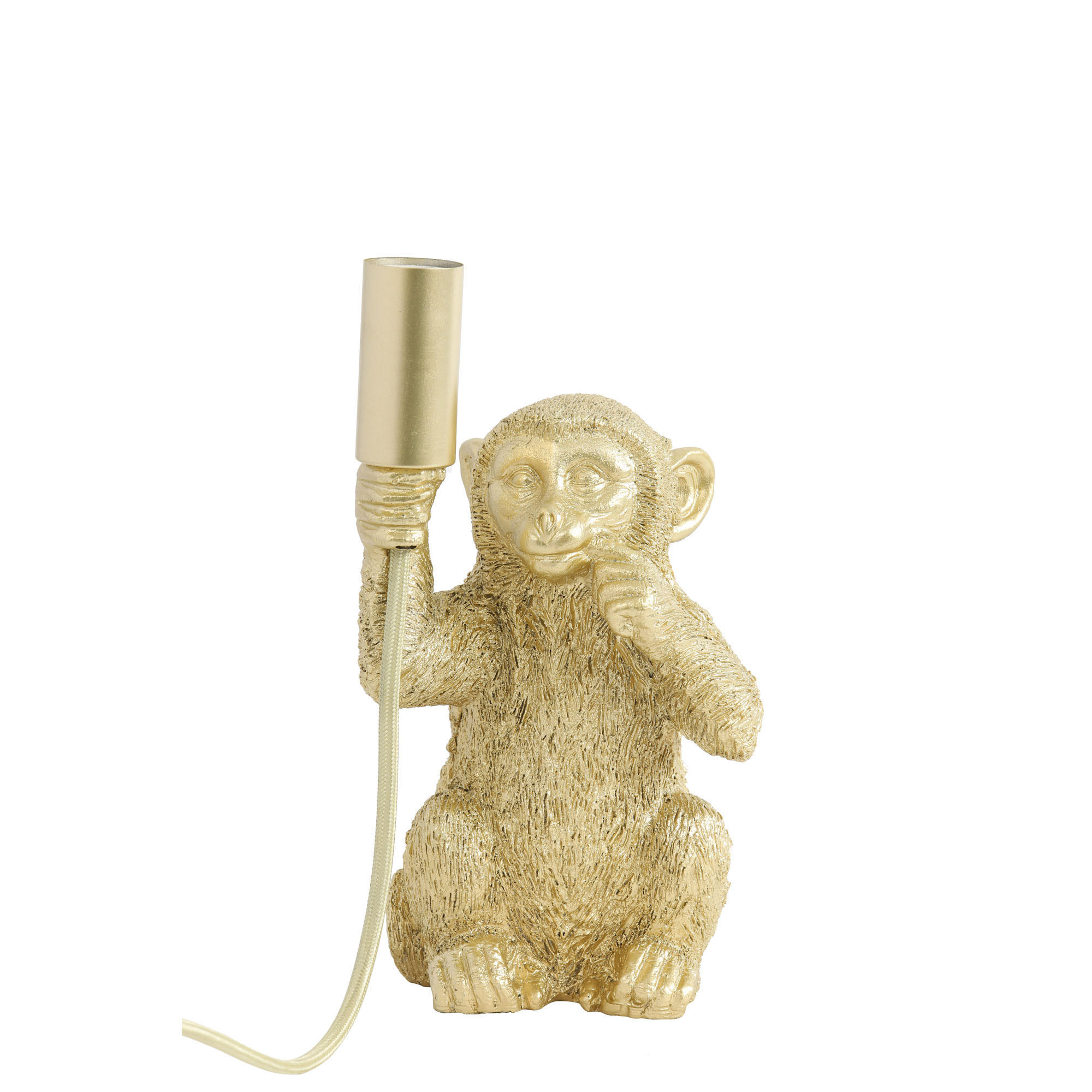 TISCHLAMPE Affe Gold 13/12,5/23,5 cm - Goldfarben, Kunststoff (13/12.5/23.5cm) - Light & Living