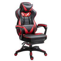 ERGONOMISCHER Bürostuhl, Schwarz+Rot - Multicolor, Leder (70/118.5/65cm) - Vinsetto
