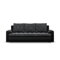 SOFA 3-SITZER MIT SCHLAFFUNKTION FORESTA, Schwarz + Schwarz - Schwarz, Textil (222/92/96cm)