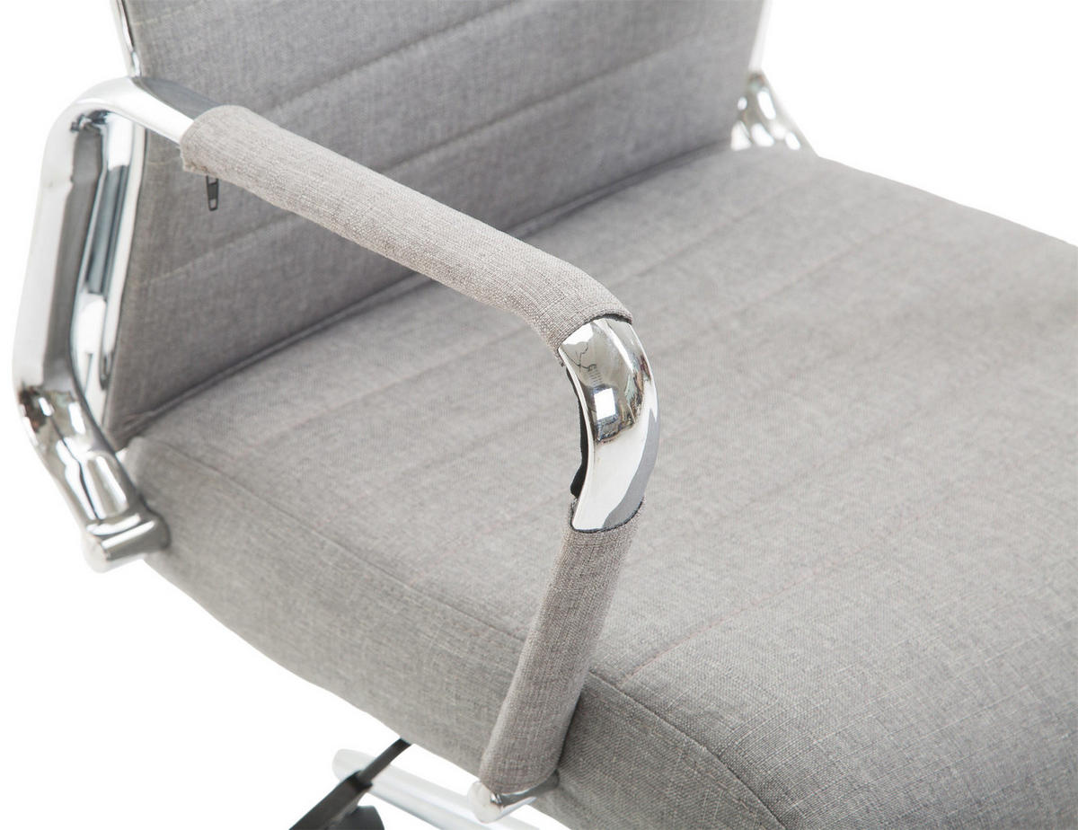 DREHSTUHL Stoff grau - Chromfarben/Grau, Textil/Metall (58/105/66cm) - CLP