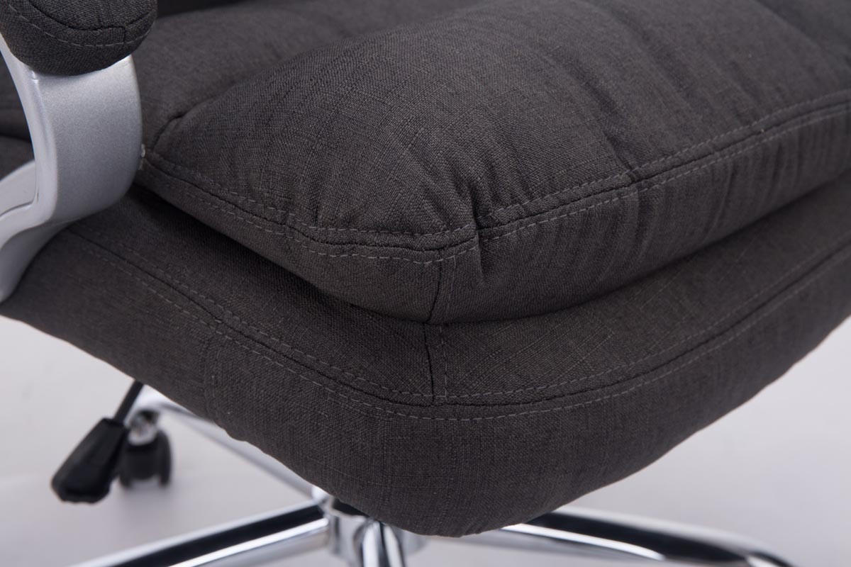BÜROSTUHL SOUK Stoff 116x68x77 Dunkelgrau Stoff Metall - Dunkelgrau, Textil/Metall (68/116/77cm) - DELUKE