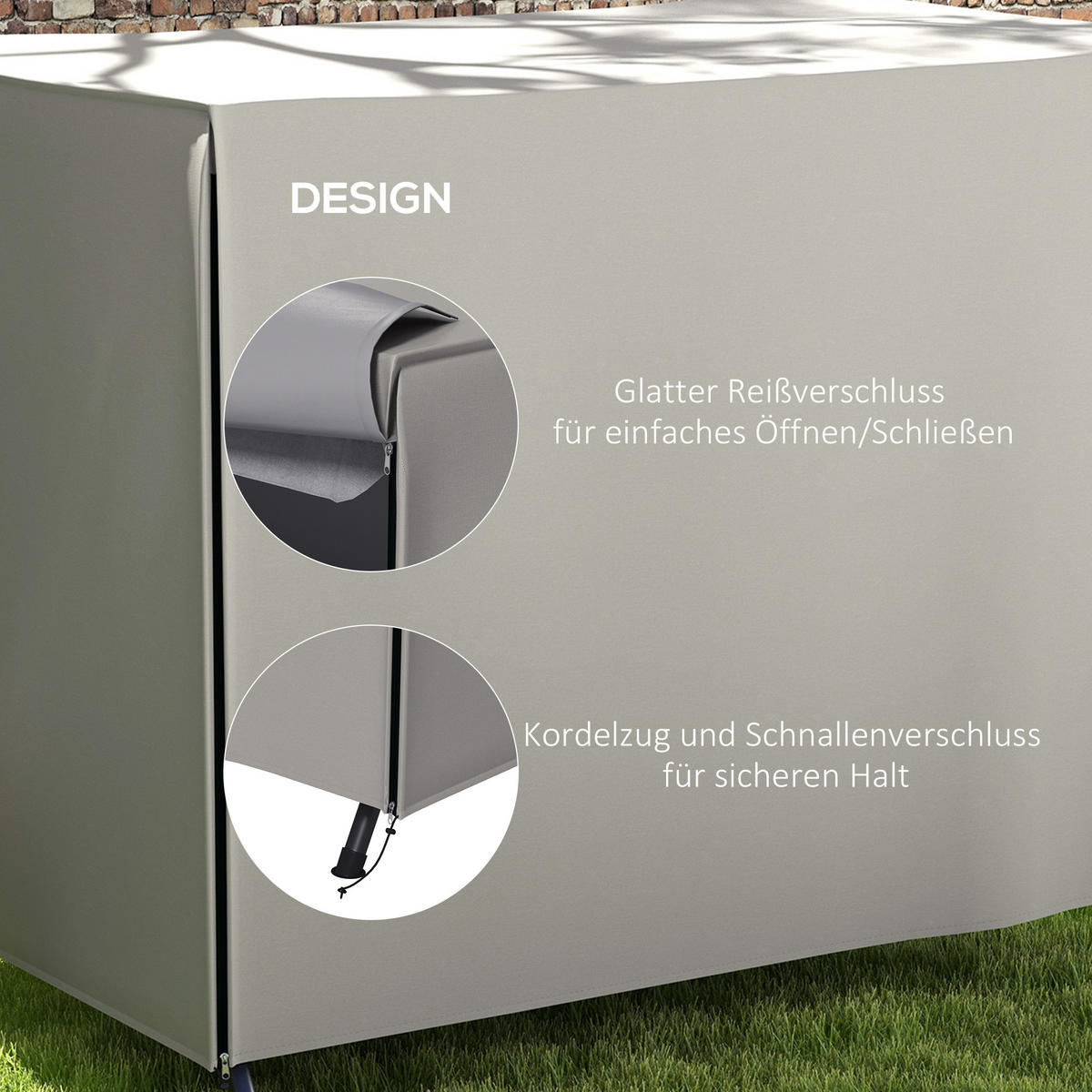 ABDECKUNG Hollywoodschaukel, Grau - Grau, Kunststoff (124/164/205cm) - Outsunny