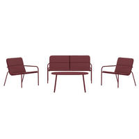 GARTENSET, Fourni, Bordeaux, Stahl, 50 x 90 x 45 cm, 4-teilig - Bordeaux, Metall - ebuy24