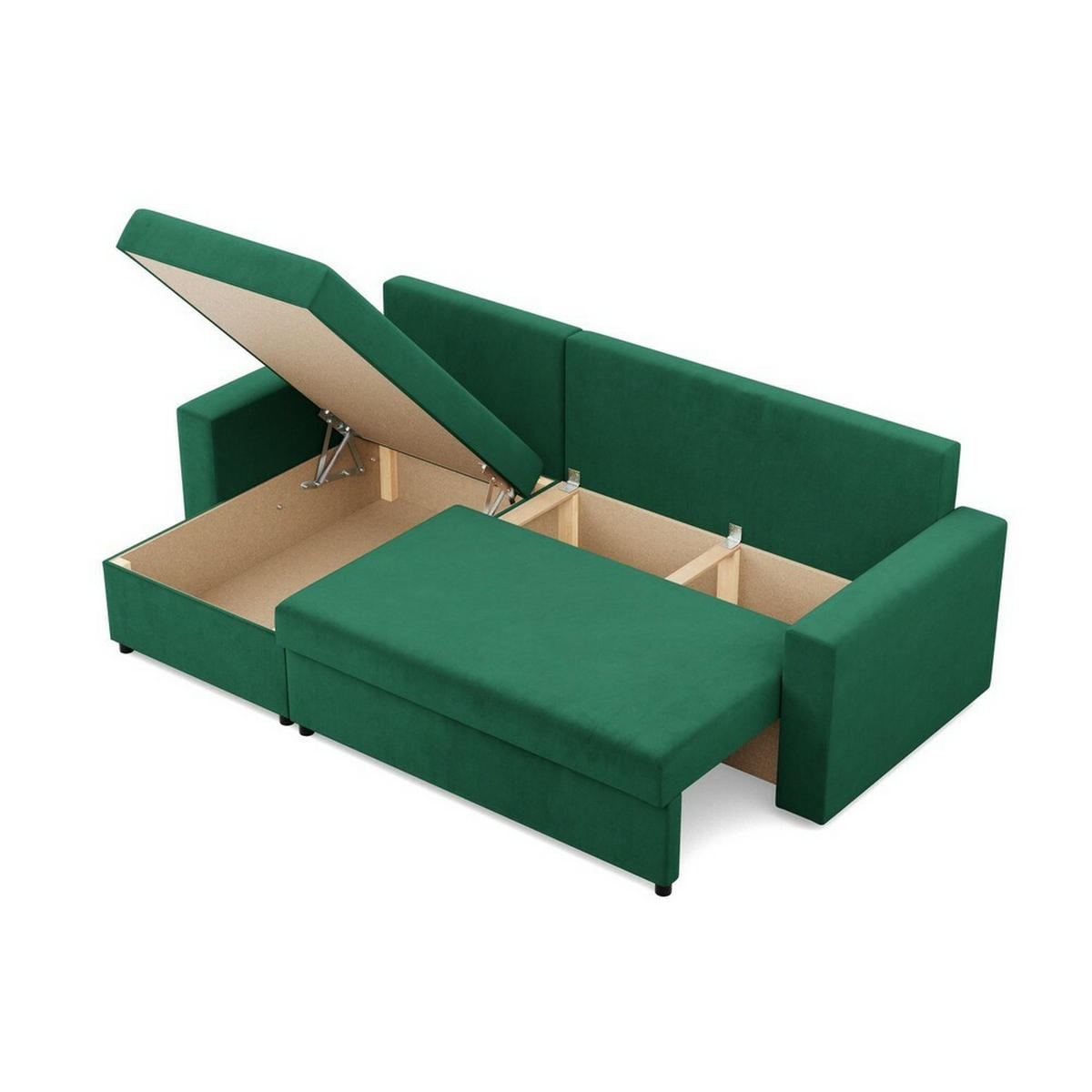 ECKSOFA Neo mit gerader Armlehnen grün - Grün, Textil (231/140cm) - SIMKAM Furniture
