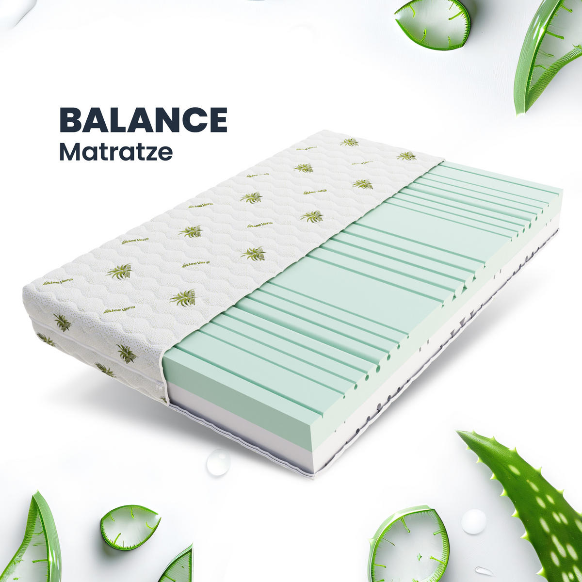 KALTSCHAUMMATRATZE Balance - Weiß, Kunststoff/Textil (80/200cm) - FDM