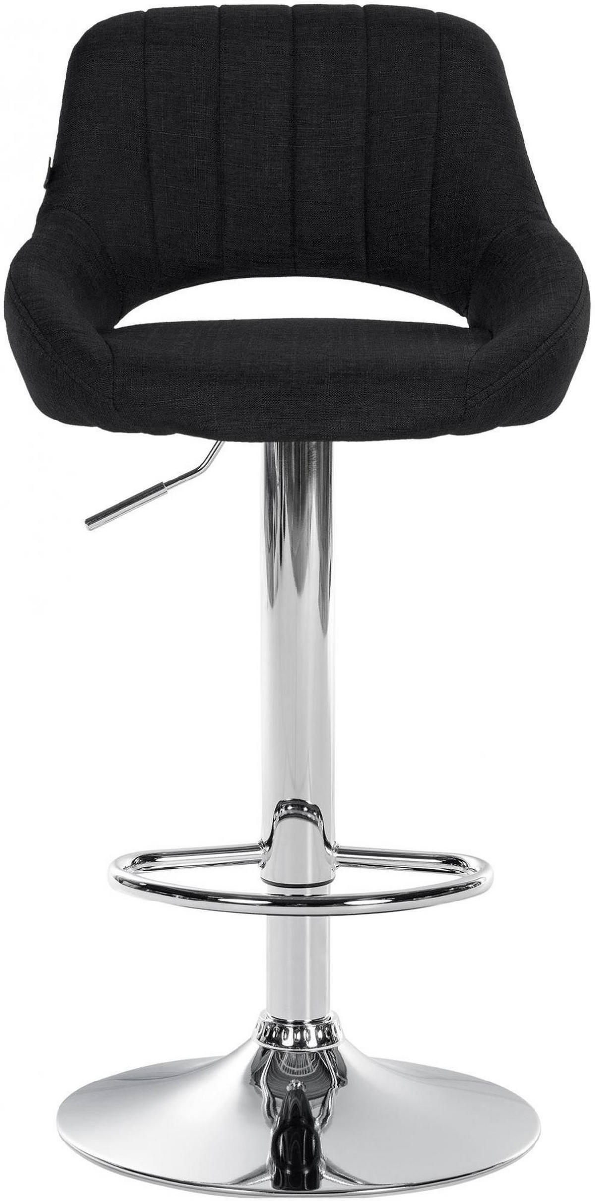 BARHOCKER Stoff schwarz - Chromfarben/Schwarz, Textil/Metall (46.5/85/48cm) - CLP