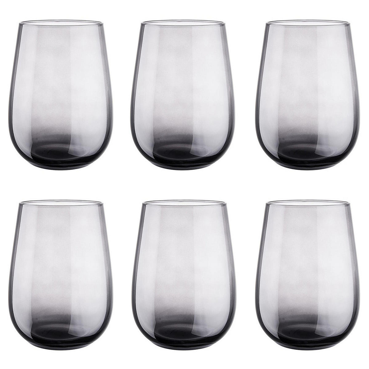 WASSERGLAS (6er Set) Calico - Grau, Glas (0.59L) - Butlers
