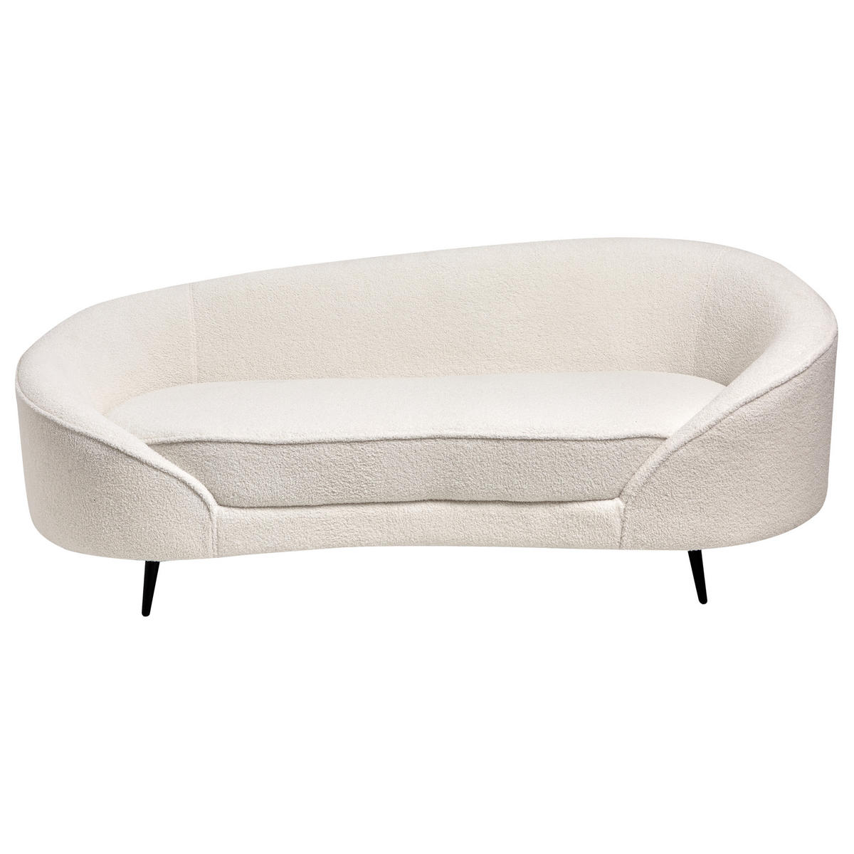 3-SITZER-SOFA Bouclé weiß/schwarz Savar - Schwarz/Weiß, Textil (183/69/84cm) - Beliani