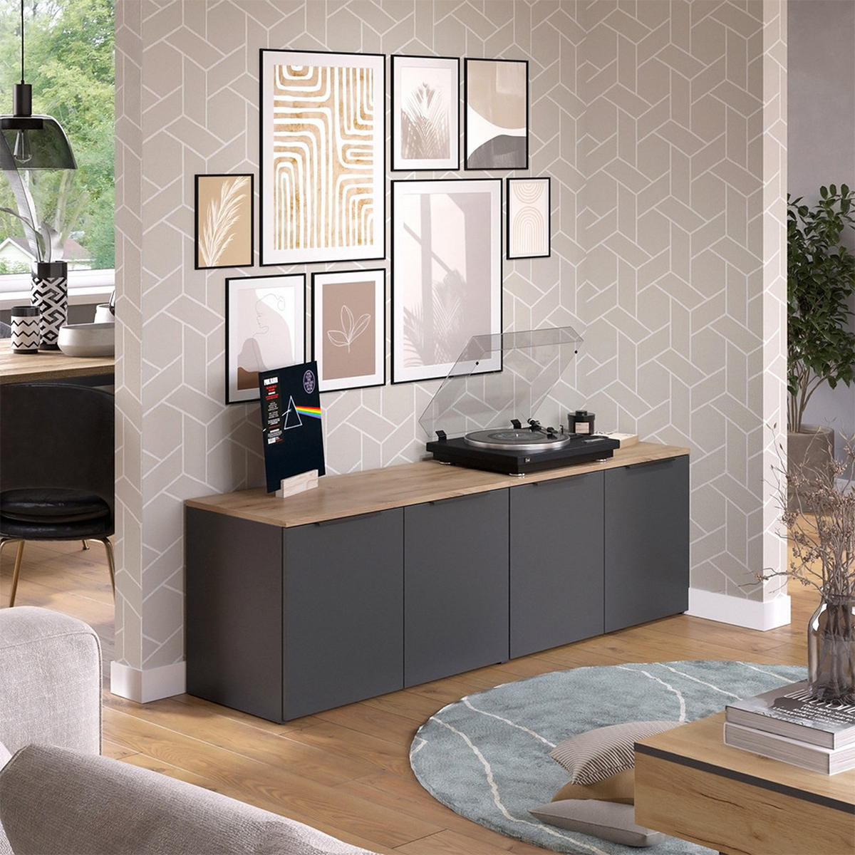 NÁSTĚNNÁ SKŘÍŇKA Wido Antracit - Sonoma dub/antracitová, kompozitní dřevo (80/50/40cm) - Vicco