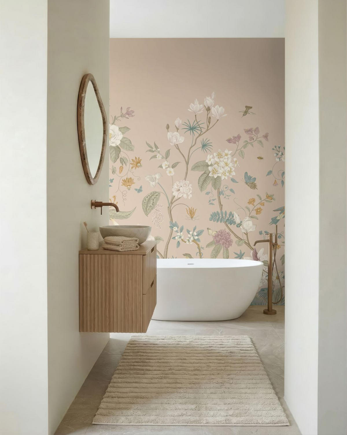 FOTOTAPETE Blumen 2.5 x 2.79 m - Pink, Papier (250/279cm) - ESTAhome