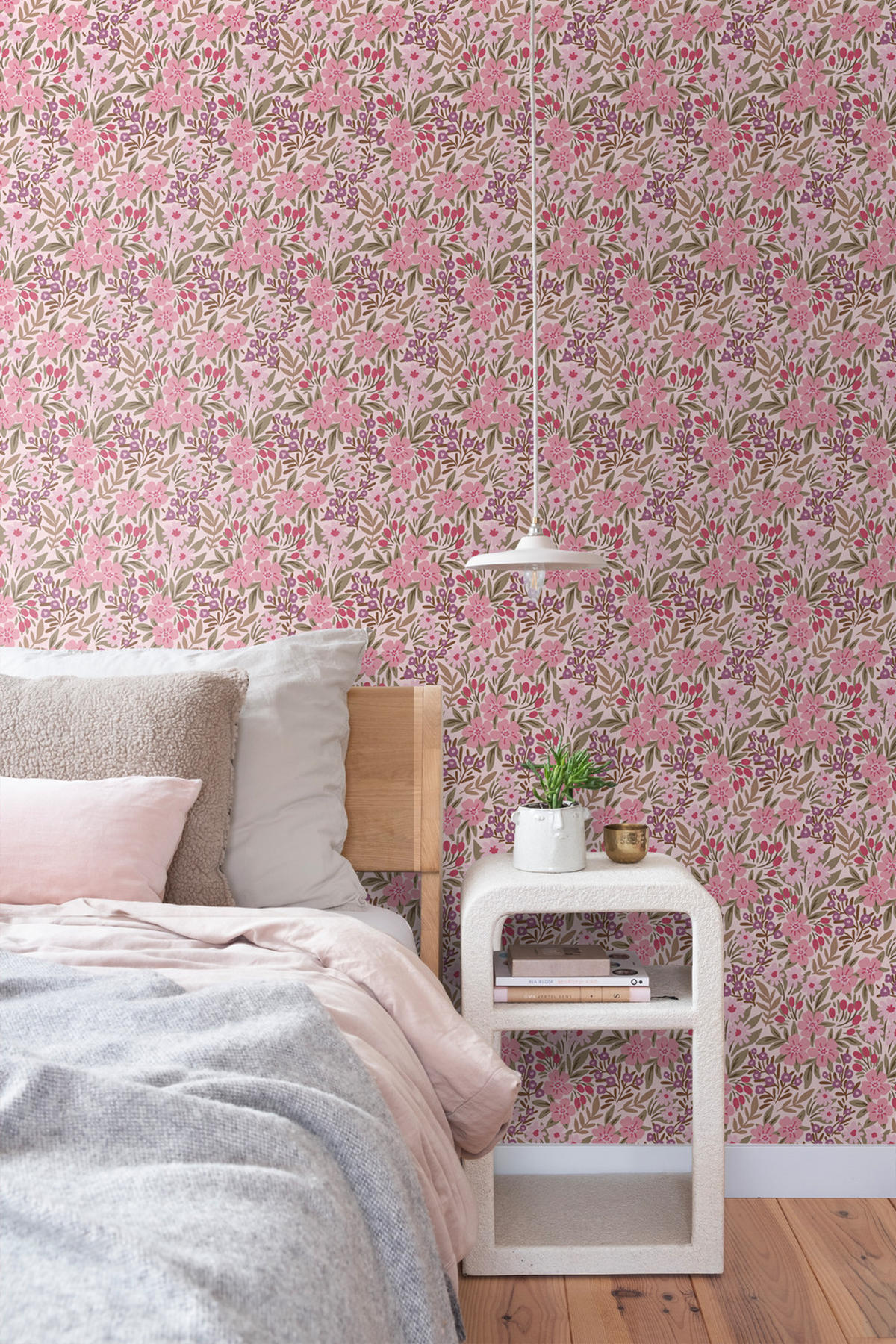 TAPETE Blumen 50 x 900 cm - Pink, Papier (50/900cm) - ESTAhome