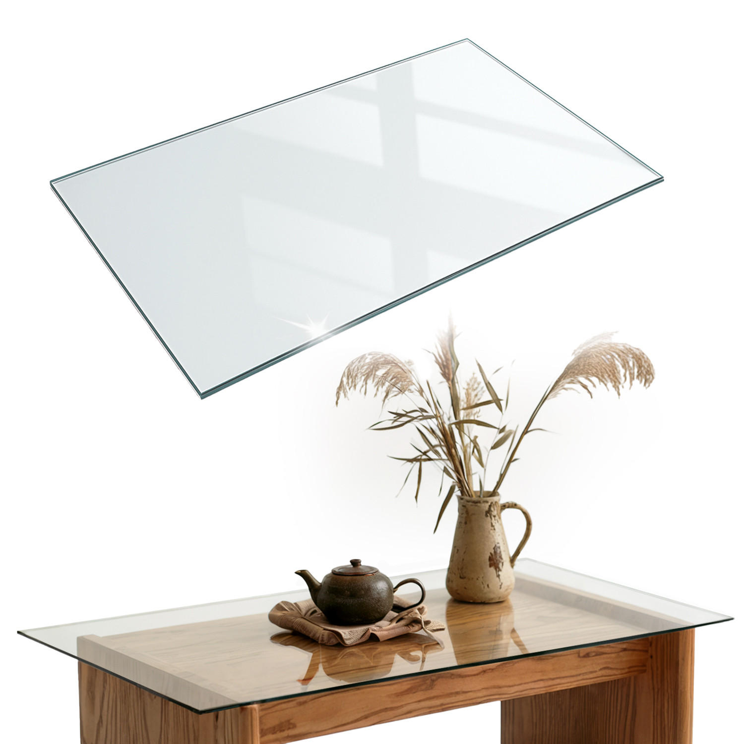Wallfluent Tischplatte Transparent 100x0.4x70 cm