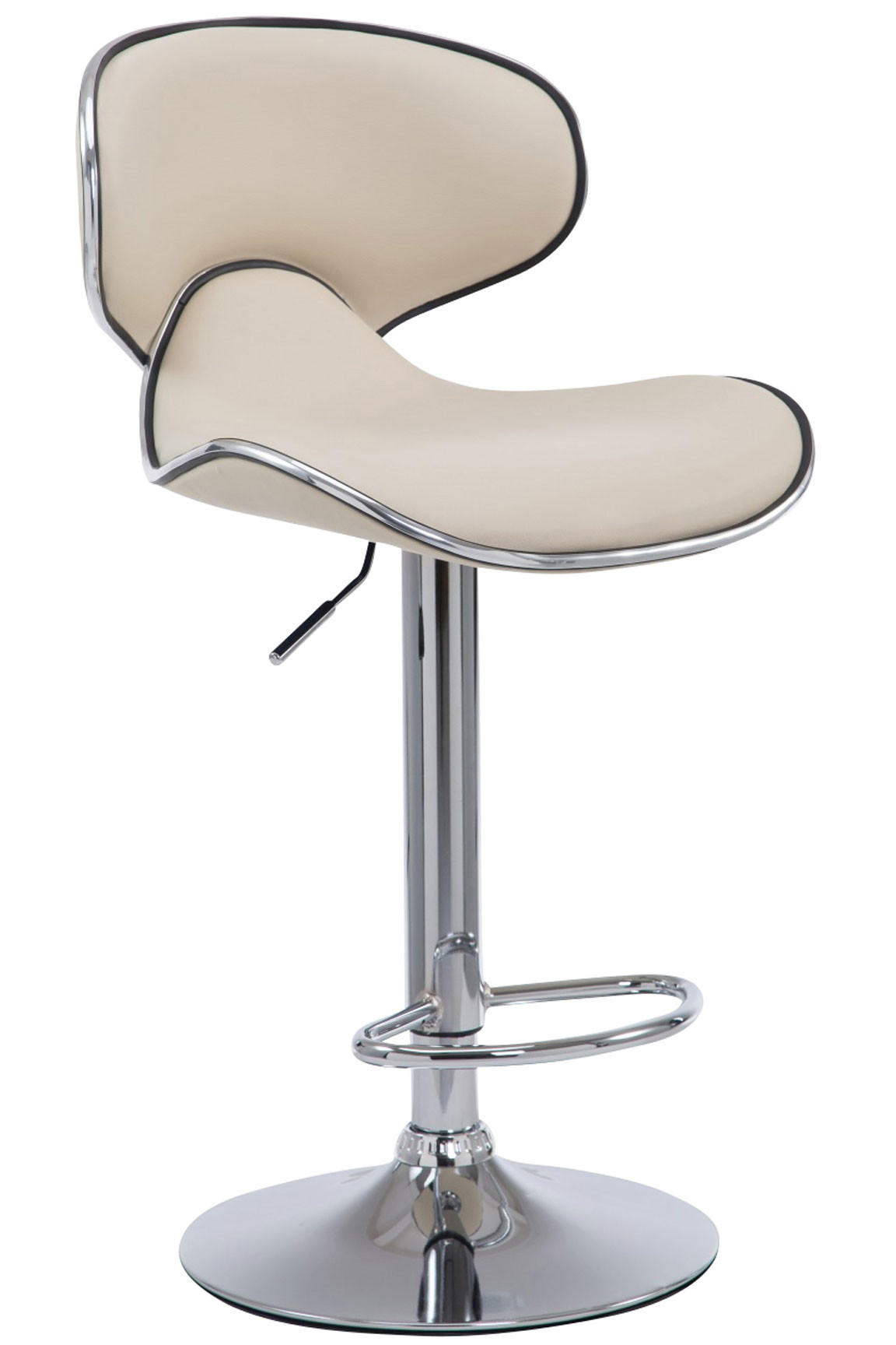 BARHOCKER Lederlook creme - Chromfarben/Creme, Textil/Metall (46/88/49cm) - CLP