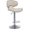 BARHOCKER Lederlook creme - Chromfarben/Creme, Textil/Metall (46/88/49cm) - CLP