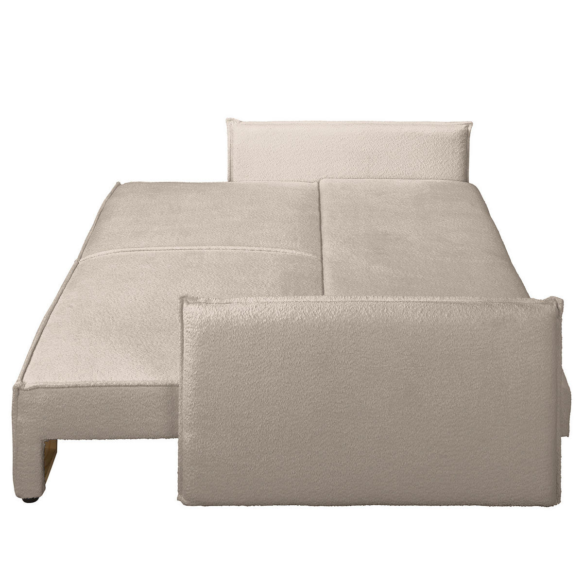 SCHLAFSOFA - Taupe/Schwarz, Kunststoff/Textil (221/70/105cm) - home24