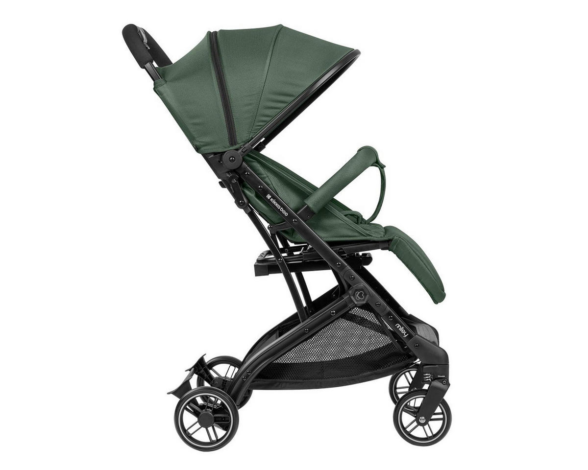 KINDERWAGEN Miley mit Fußsack dunkelgrün Fußstütze verstellbar, klappbar, Korb - Grün, Metall (64/52/100cm) - Kikka boo