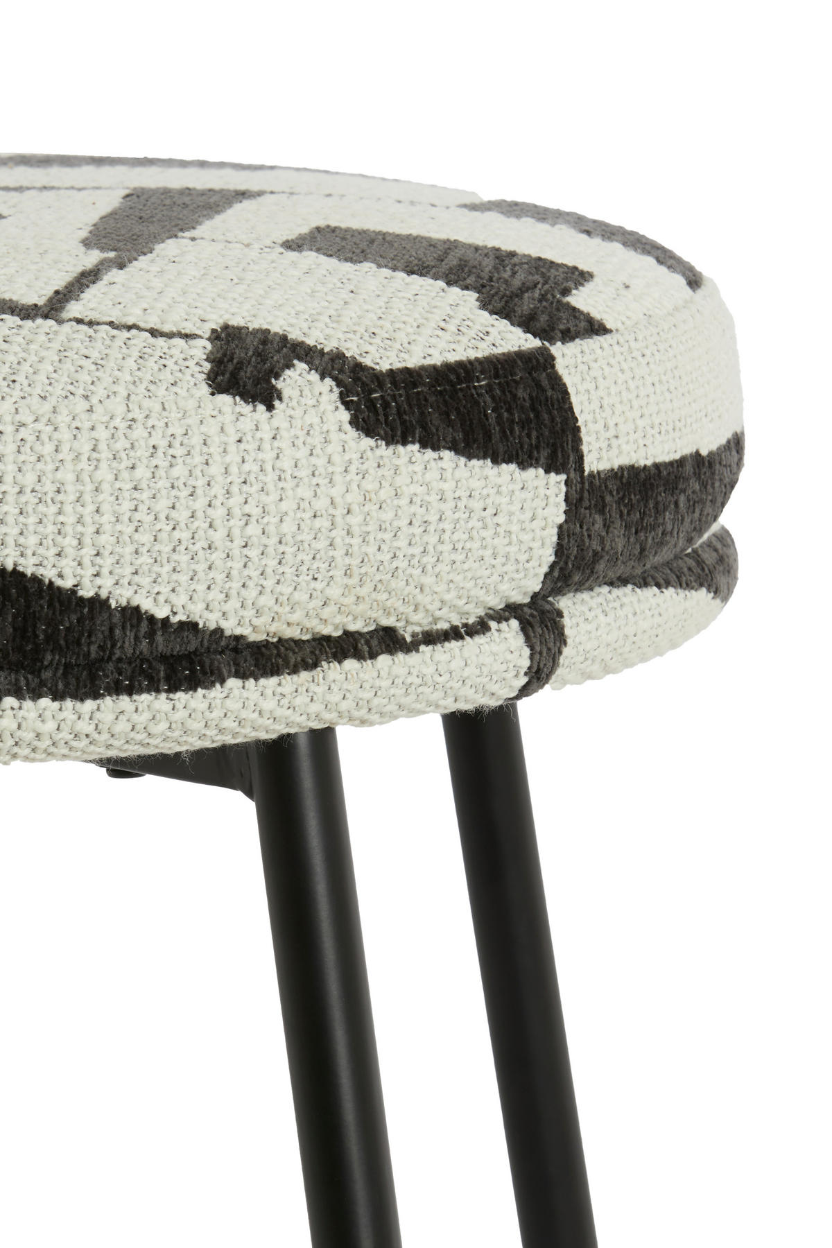 ESSZIMMERSTUHL Harvie Weiß 57/55/77 cm - Schwarz/Weiß, Textil (55/77/57cm) - Light & Living