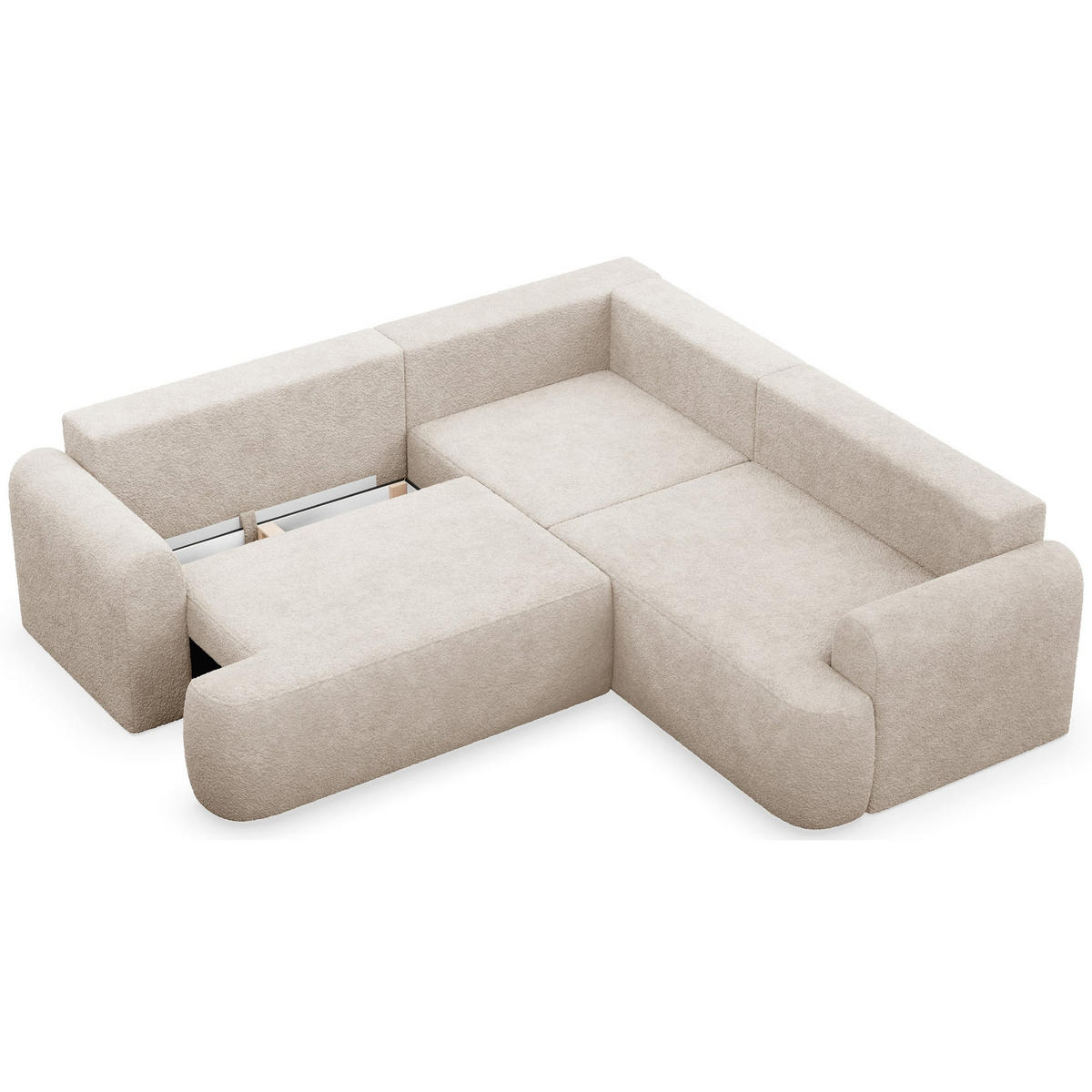 ROHOVÁ POHOVKA Ovo Béžová látka univerzální s úložným prostorem - černá/béžová, textil/plast (245/245cm) - Selsey